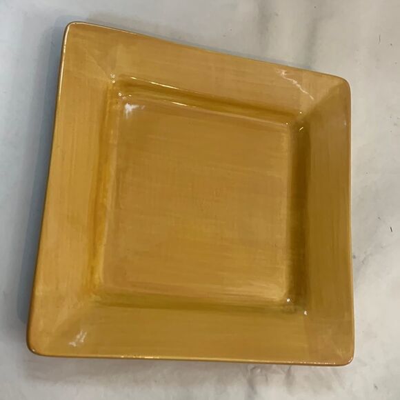 Pier 1 Hand Painted Earthenware Essential Colours Yellow Gold 8 In Salad Plate - Picture 1 of 5